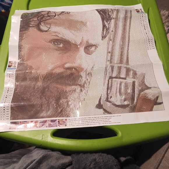 Other - The Walking Dead Diamond Painting Kit with Rick Looking Intense Portrait 40x40